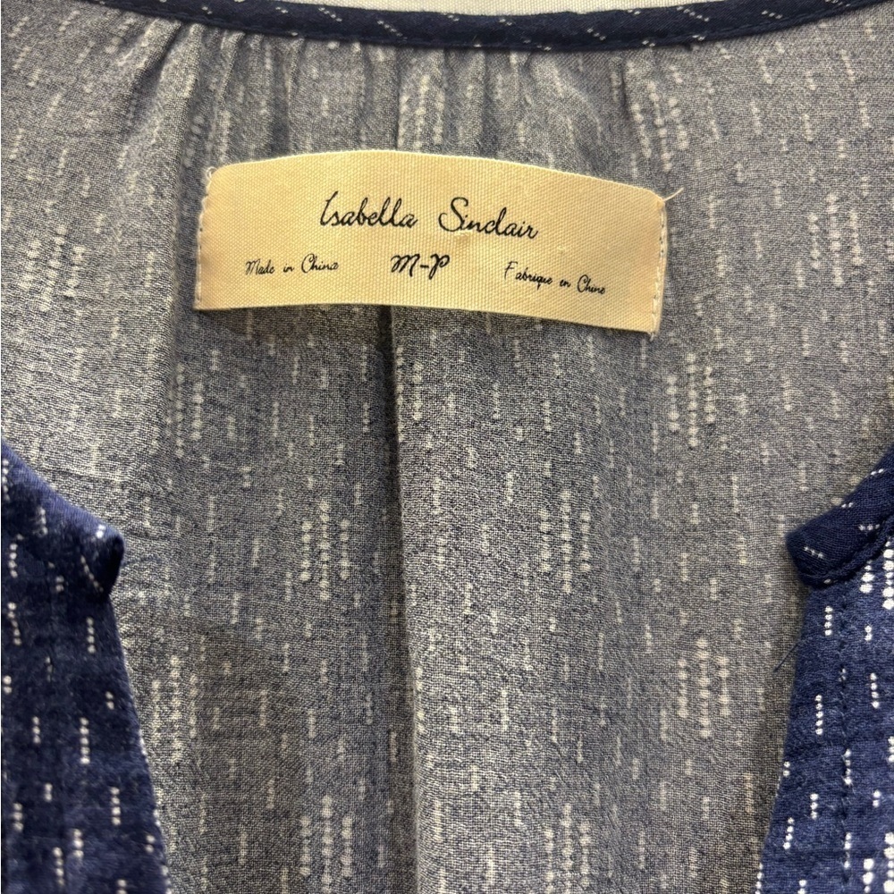 ANTHROPOLOGIE Navy Midi Dress with Tie Waist - Picture 3 of 8
